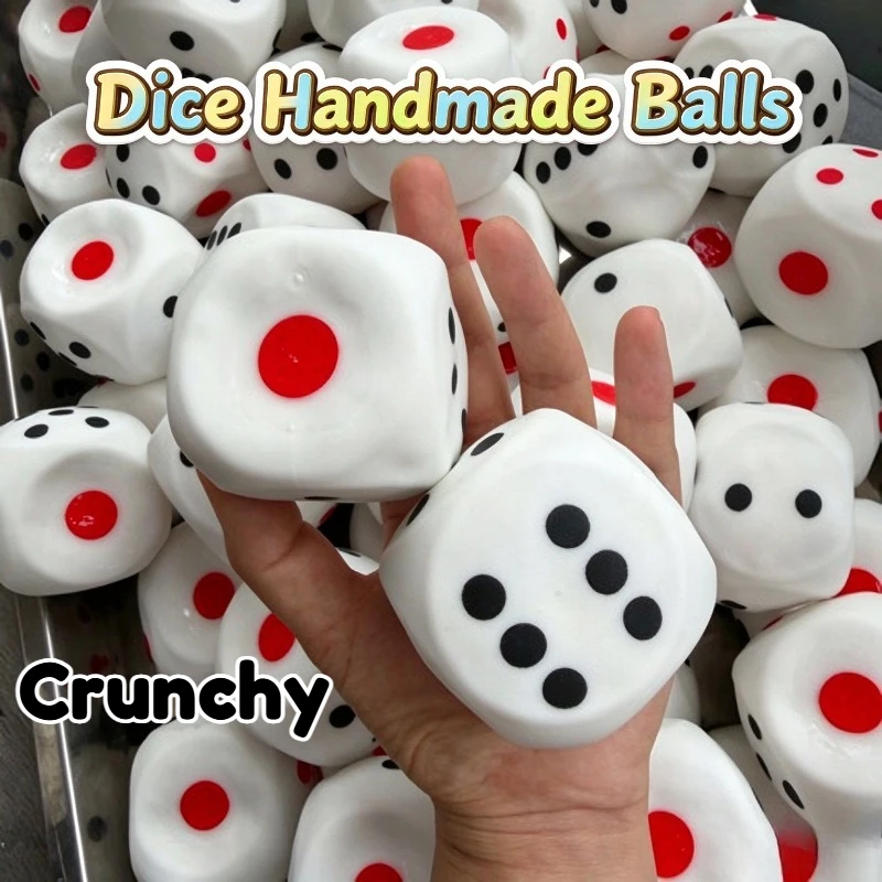 Novelty Gifts - Krokante dobbelstenen, handgemaakte knijpballen, 6-zijdige dobbelstenen