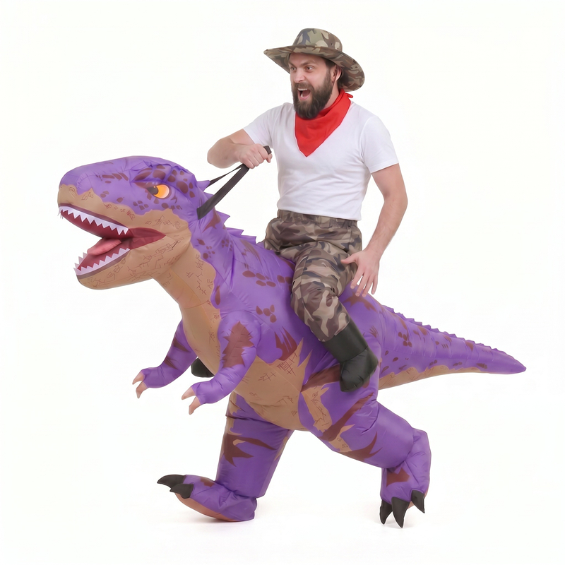Grappig Camo paars T-Rex opbla - Inflatable Dinosaur Costume Adult recensie en prijs