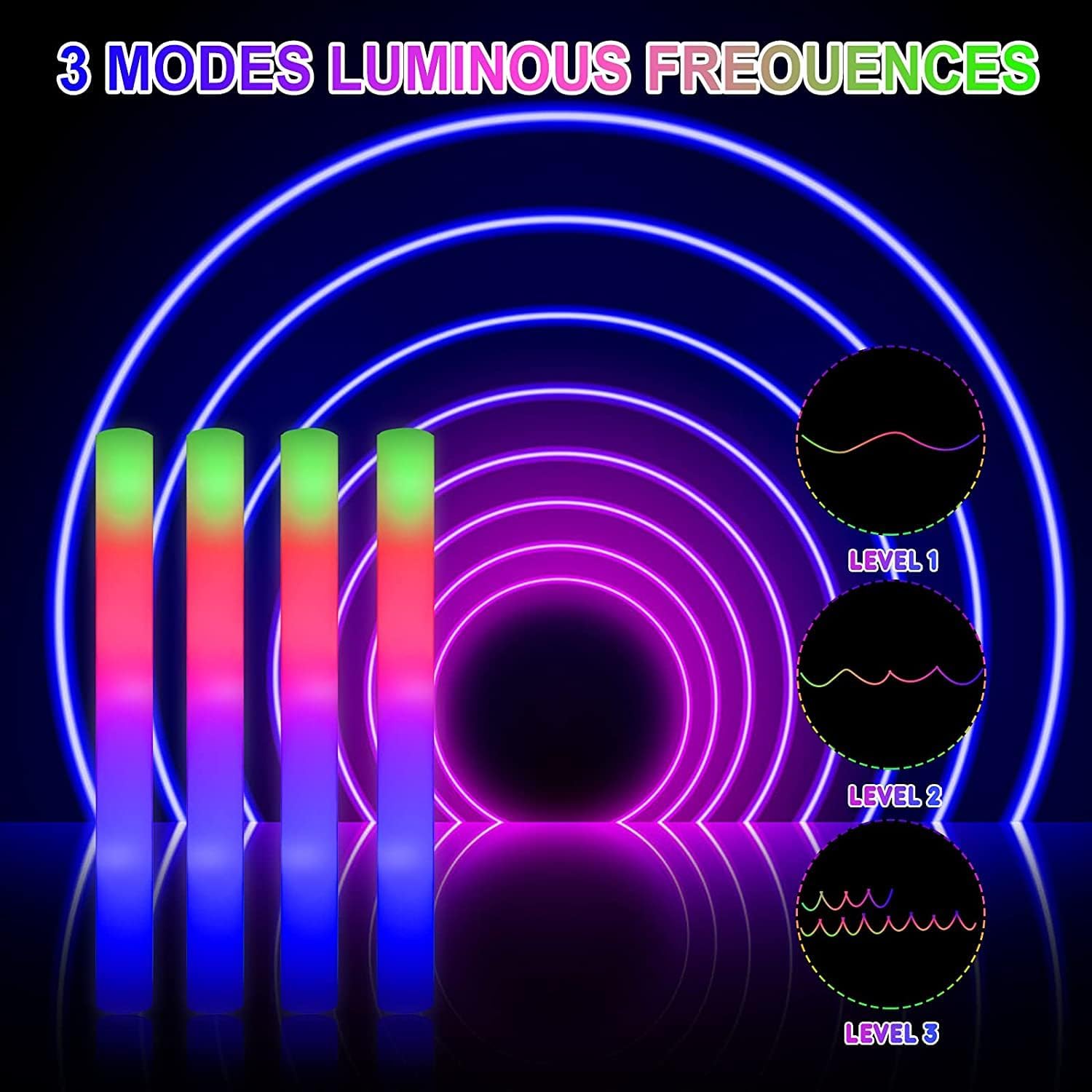 42 stuks kleurrijke RGB-lichtg - Flashing Led Foam Sticks Party recensie en prijs