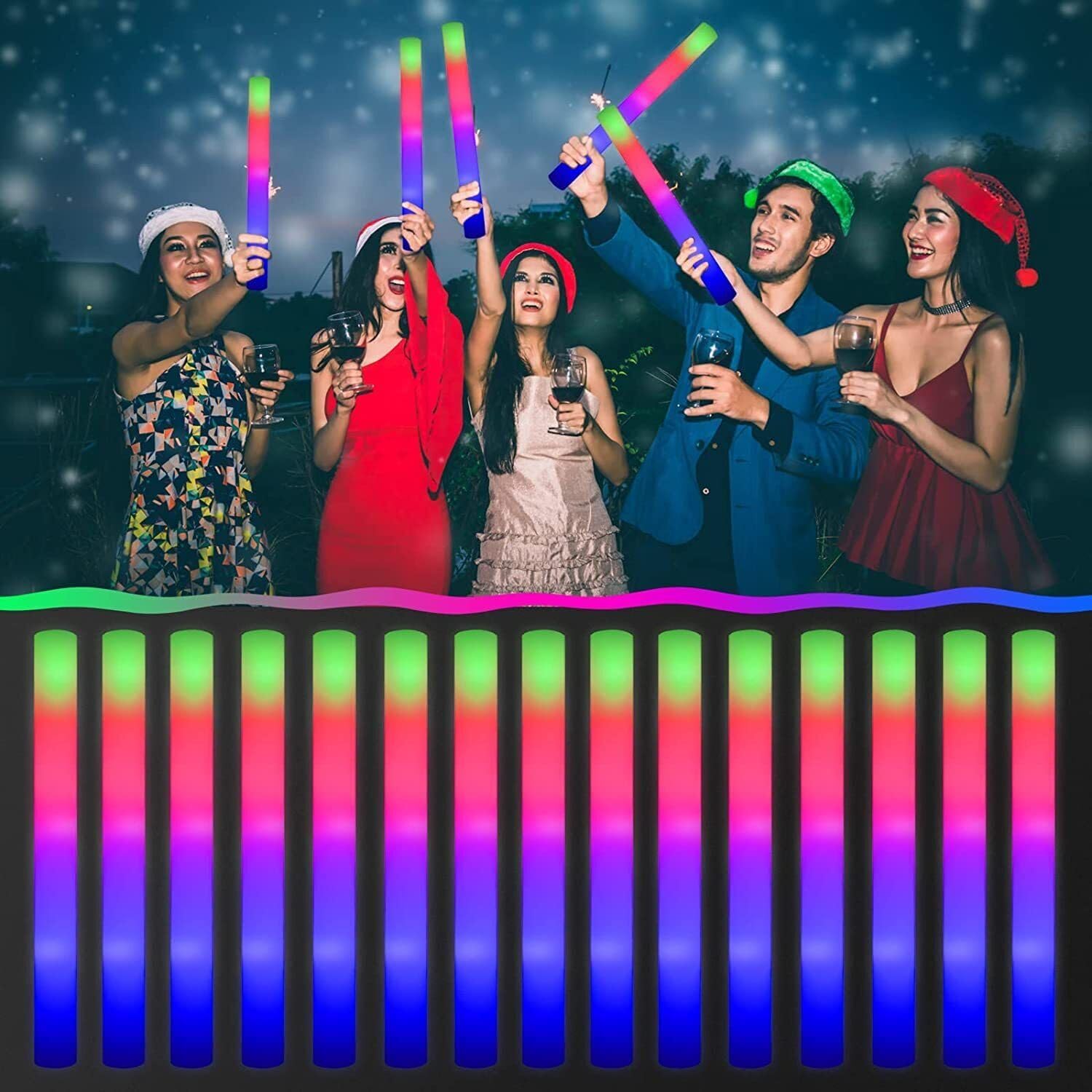 42 stuks kleurrijke RGB-lichtg - Flashing Led Foam Sticks Party recensie en prijs